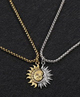 Sun And Moon Asymmetric Accessories Men's Titanium Steel Couple's High Sense Necklace - Lootquake