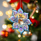 Adornos de madera con copos de nieve morados de G. Debrekht - Decoración navideña de Papá Noel - 8688426