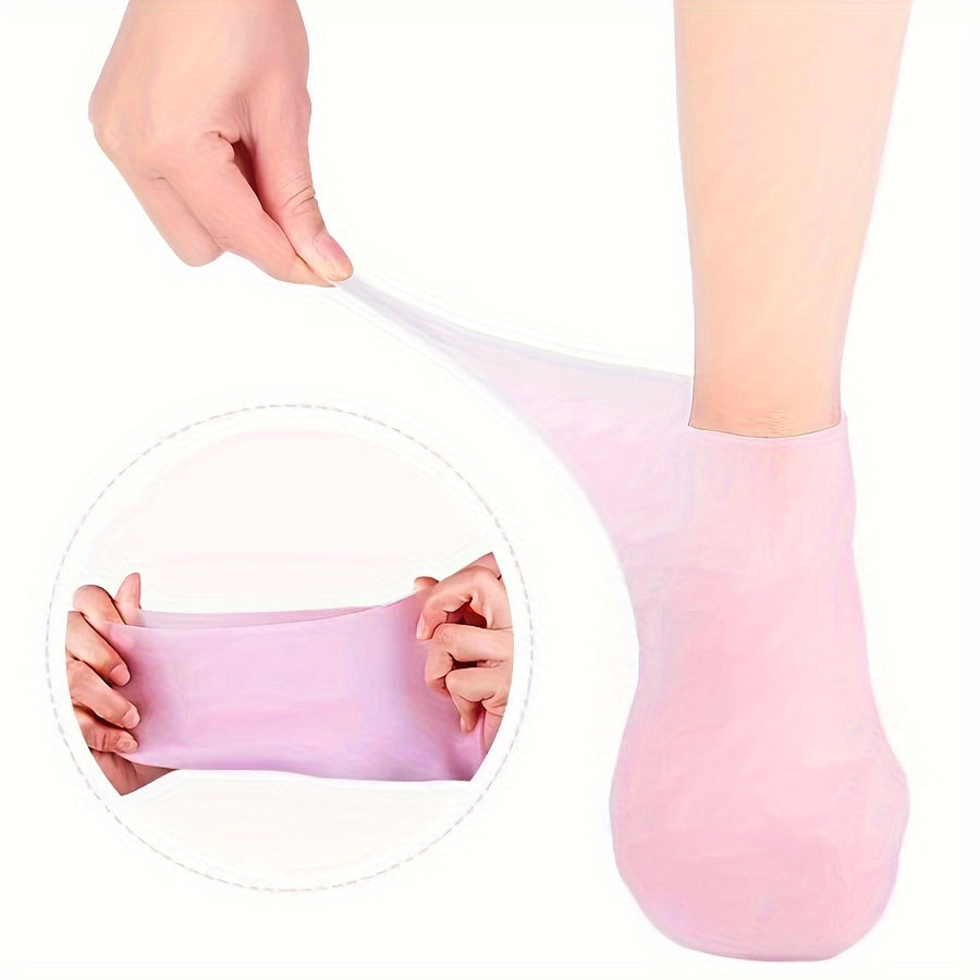 Chaussettes hydratantes en silicone pour pieds secs et crevassés, peaux rugueuses et chaussettes antidérapantes à l'aloe vera pour pieds secs et crevassés, chaussettes en gel spa pour soins des pieds après pédicure