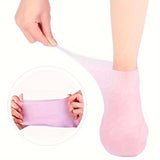 Chaussettes hydratantes en silicone pour pieds secs et crevassés, peaux rugueuses et chaussettes antidérapantes à l'aloe vera pour pieds secs et crevassés, chaussettes en gel spa pour soins des pieds après pédicure