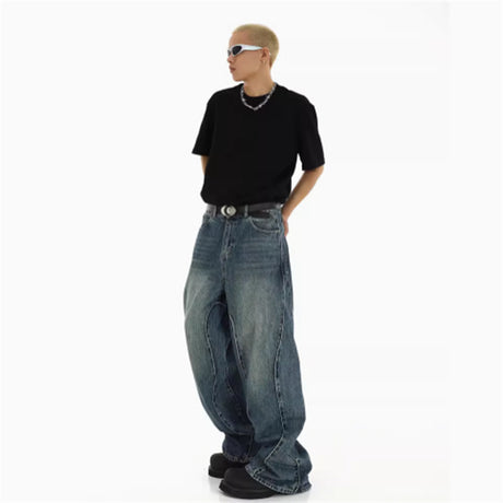 American High Street Heavyweight Irregular  Jeans - Lootquake