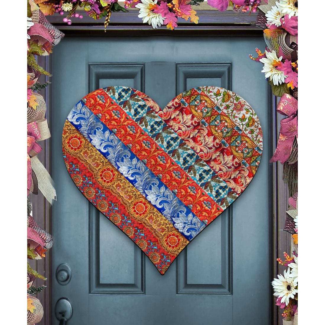 Decoración navideña con forma de corazón acolchado para puerta de G. DeBrekht - Love Family Kids Decor - 8198736H