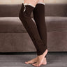 Calentadores de piernas de punto con ribete de encaje: suaves, elásticos y por encima de la rodilla para mujer. Medias y calcetines a juego con botones decorativos para el frío.