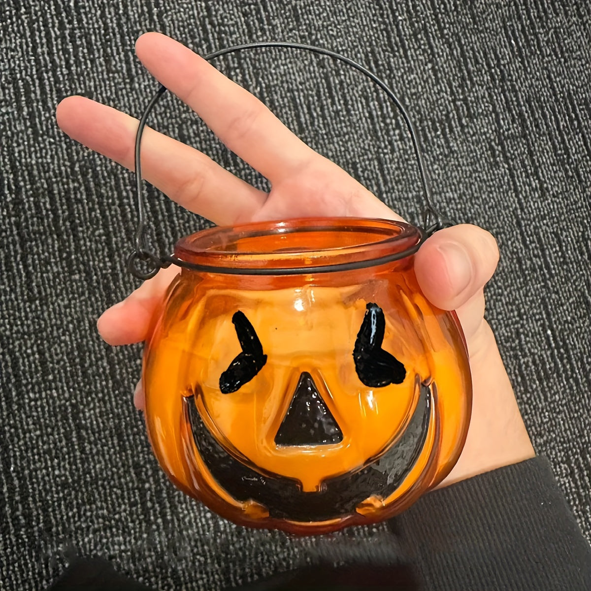 Bougie parfumée en forme de citrouille d'Halloween avec poignées - 180 g, parfum rose, idéale pour la décoration de fête et l'ambiance de la maison