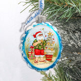 Santa with Christmas Tree Mercury Glass Ornaments by Susan Winget - Christmas Decor - 776039-SW
