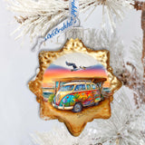Nautical Christmas Decor - Beach Van Keepsake Glass Ornaments by G. Debrekht - Coastal Holiday Decor - 777395