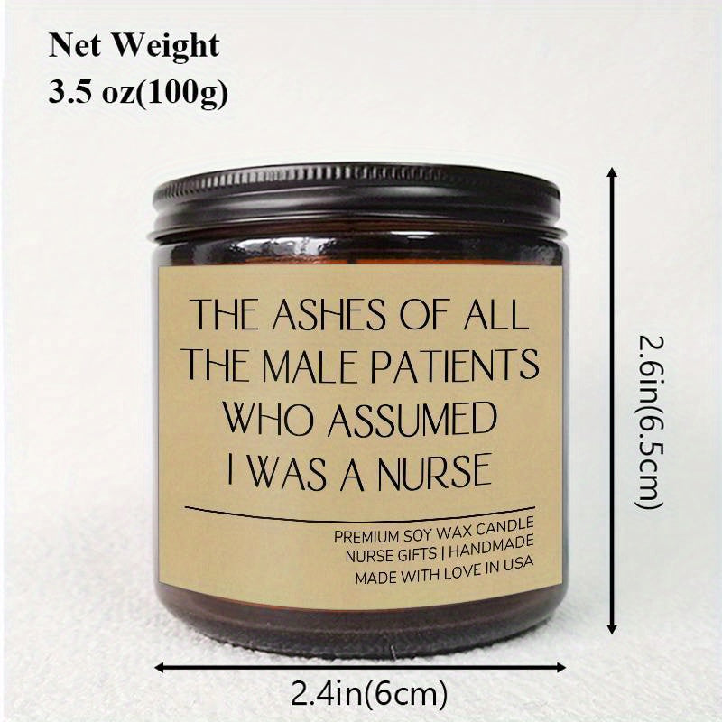 1pc Round Single-wick Scented Candle, 5.3Oz, Soy Wax, Beeswax, with Bow, in Glass Bottle, Extra Long Burn Time (12 Hours Or More), for Birthday, Labor and Delivery Nurse, Nurse Practitioner, Nursing School Student, Paramedic,