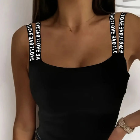 Ladies' Fashionable And Elegant Solid Color Sleeveless Tank Top - Lootquake