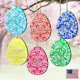 Colorful Eggs Wooden Ornaments Set of 6 by G. DeBrekht - Designocracy - 8199712-S6