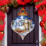 Decoración navideña para puerta de la Natividad de la Familia de Nieve de D. Gelsinger - Decoración navideña de Papá Noel y muñeco de nieve - 8031153H-DG