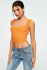 Crop Top Sweetheart Solid Ribbed Sleeveless - Lootquake
