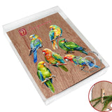 Adornos decorativos de madera con forma de loros, con clip (6 unidades), de G. Debrekht - Decoración navideña - 8090013C-S6