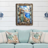 Coastal View Landscape Window Wall Art by G. DeBrekht Coastal Decor - 8492108W