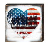 USA Military Heart Patriotic Wooden Decor - American Patriotic Decor - 8187130B