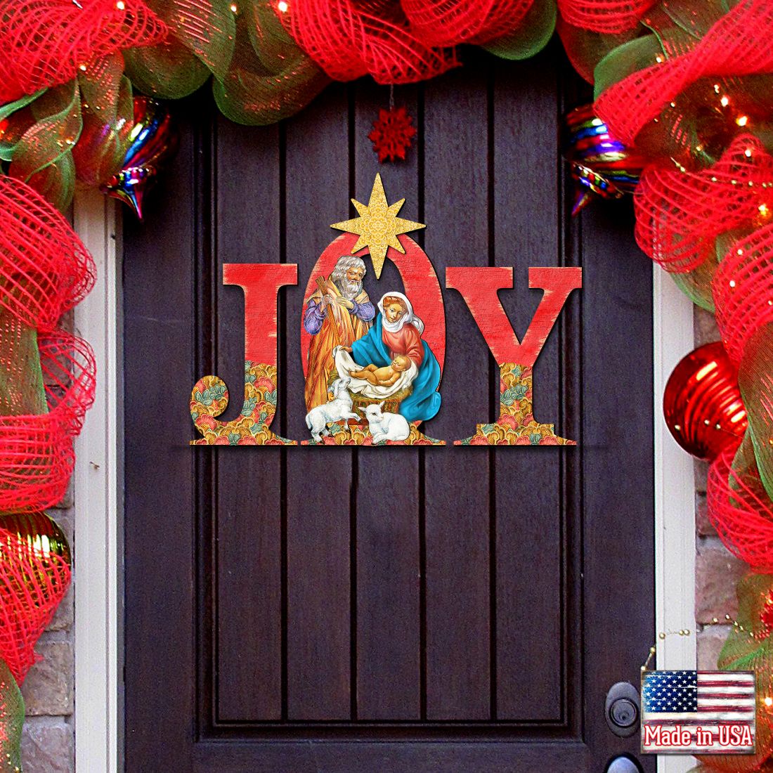 Decoración navideña para puerta de la Natividad Regal Joy de G. DeBrekht - Decoración navideña - 8121456H