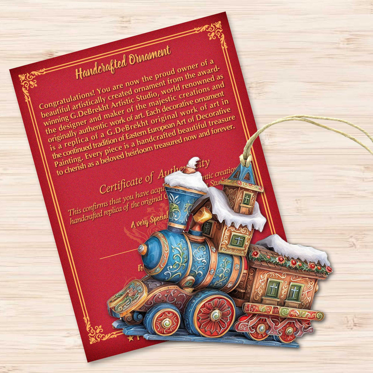 Christmas Train Wooden Ornaments Set of 3 by G. Debrekht - Christmas Decor - 8100198S3