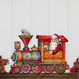 Decoración navideña para puerta con tren de Papá Noel de G. Debrekht - Decoración navideña con muñeco de nieve de Papá Noel - 8611090H