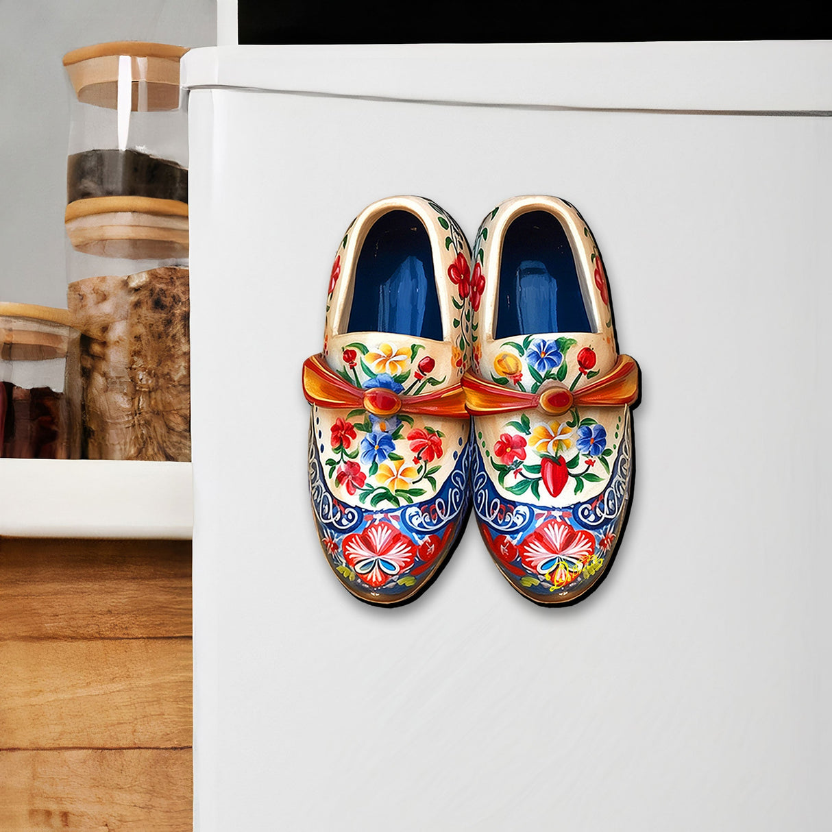 Danish Shoes Decorative Wooden Magnets Set of 6 by G. Debrekht - Love Family Decor - 8090073G-S6