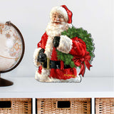 Corona navideña de Papá Noel para puerta de D. Gelsinger - Decoración navideña de muñeco de nieve de Papá Noel - 8461015H-1513