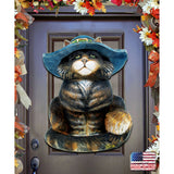 Black Cat Halloween Door Decor by G. DeBrekht - Thanksgiving Halloween Decor - 8158411H