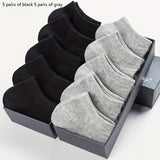 5/10/12 pares de calcetines tobilleros lisos para hombre, cómodos, transpirables, suaves y absorbentes del sudor, ideales para exteriores.