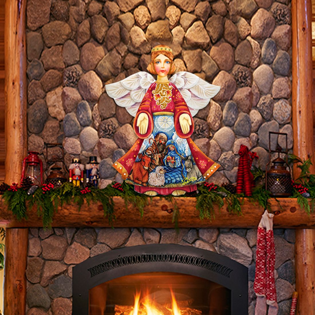 Nativity Christmas Angel Nativity Door Decor by G. DeBrekht - Nativity Holiday Decor - 8152722H