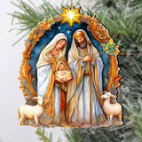 Nostalgic Nativity Scene Wooden Ornaments by G. DeBrekht Nativity Holiday Decor - 8611074