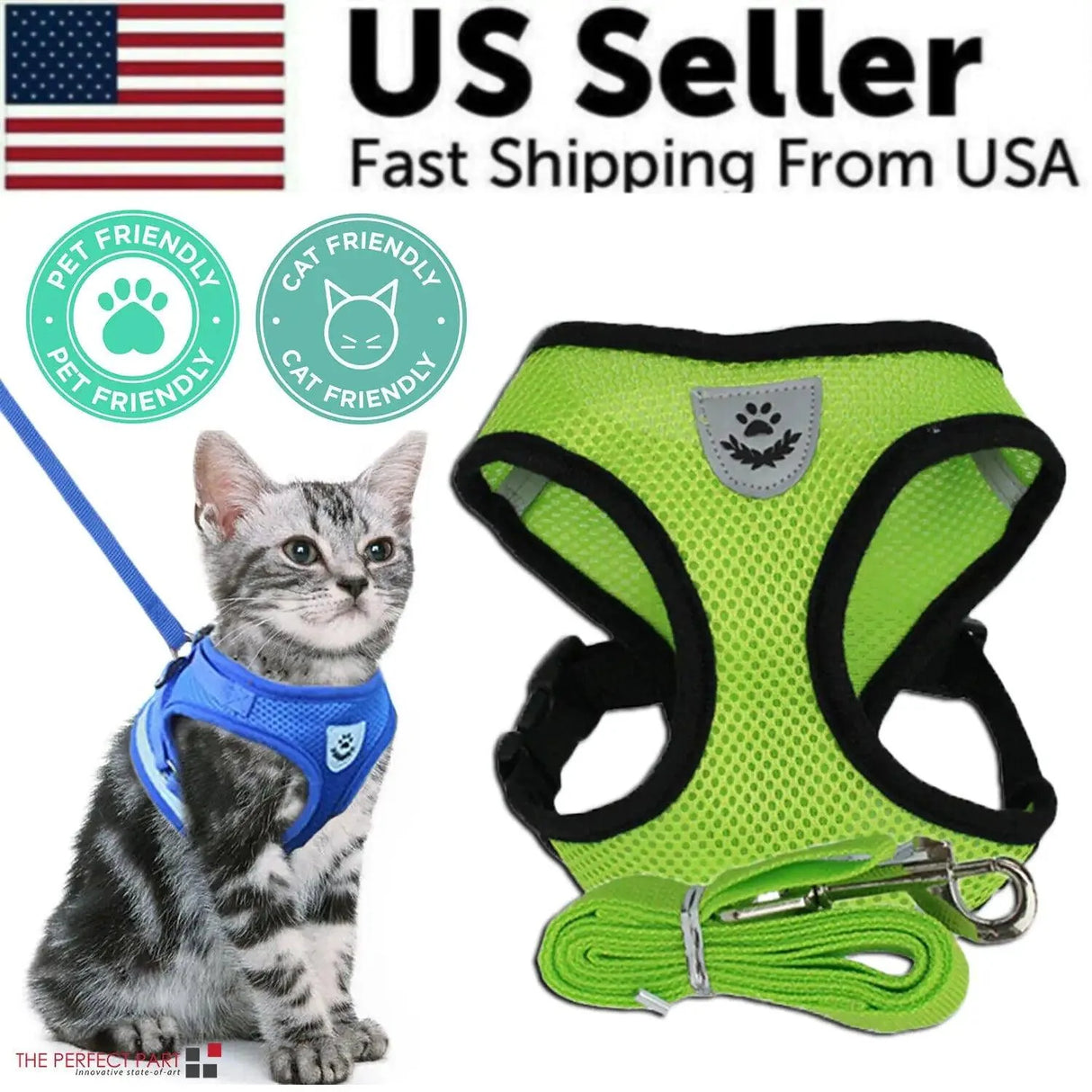 Adjustable Reflective Pet Harness with Leash