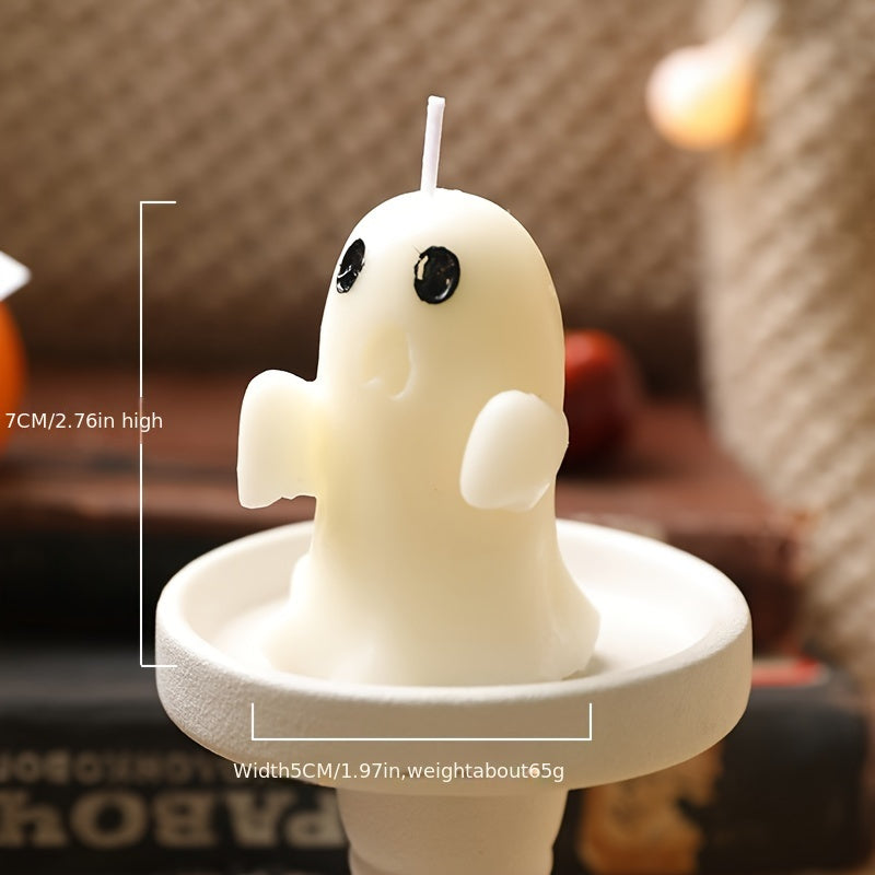 Coffret de 6 bougies parfumées fantômes effrayants pour Halloween, aromathérapie sans fumée avec mèche en coton, paillettes, idéal pour la décoration et les cadeaux de Noël.