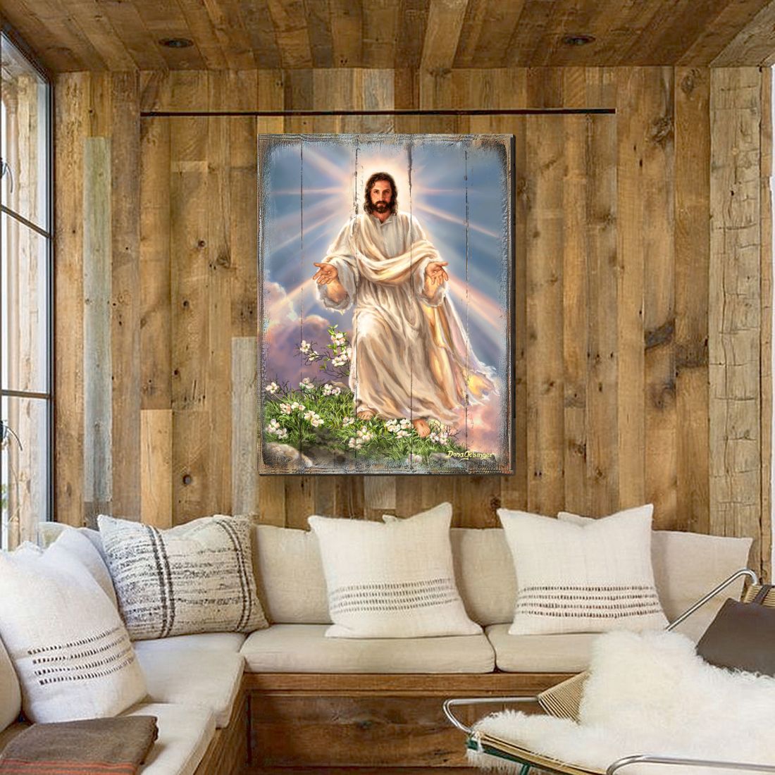 Jesus Resurrection Wooden Wall Art by D. Gelsinger - Easter Spring Decor - 95669B-DG