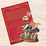 Carousel Bunnies Wooden Ornaments Set of 3 by G. Debrekht - Christmas Decor - 8100195S3