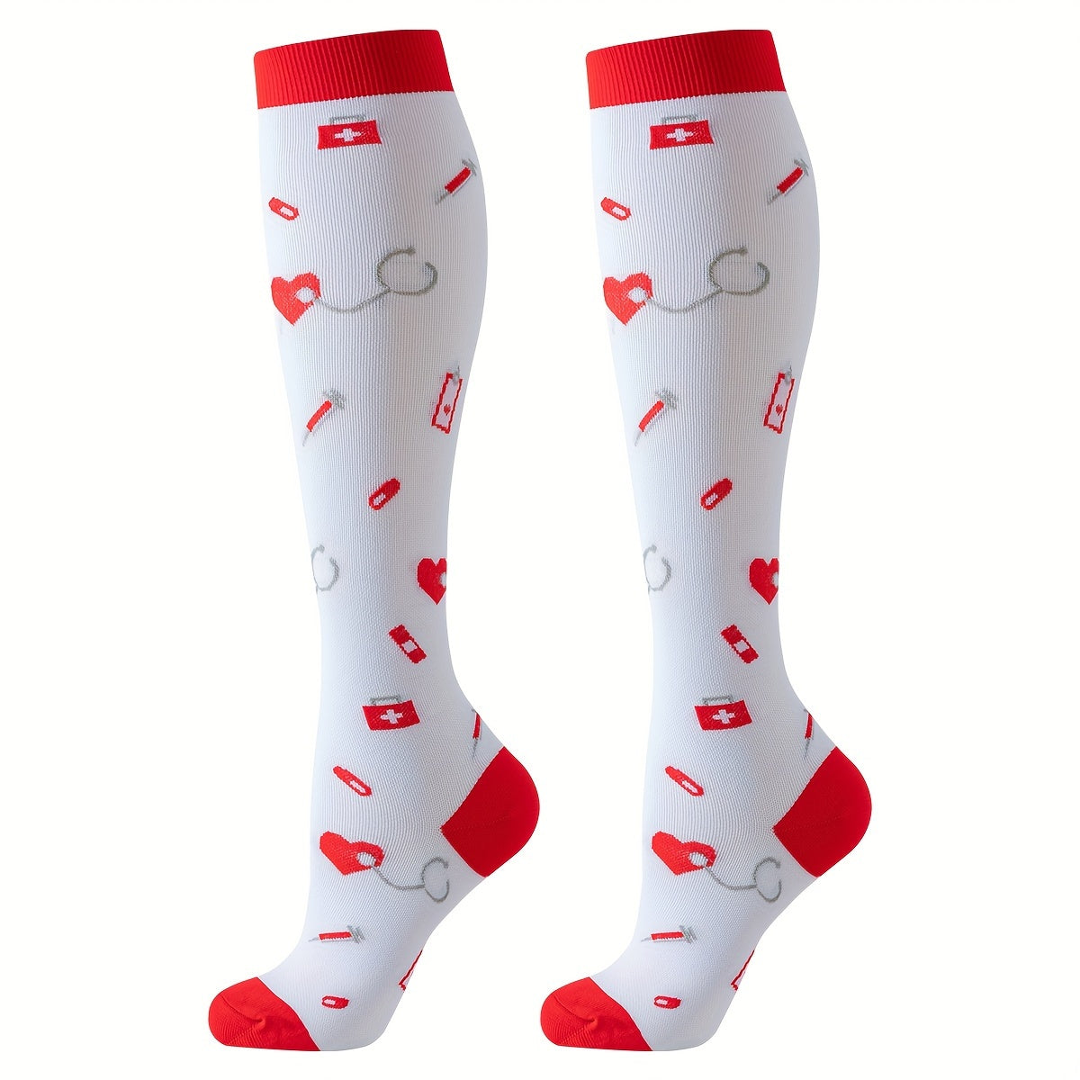 4 Pairs Of Men's Compression Knee High Sport Socks, Sweat-absorbing Comfy Breathable Socks For Men's Basketball Football Training, Running Outdoor Activities