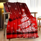 1pc Christmas Throw Blanket - Reindeer and Christmas Trees Printed, Soft, Cozy, Holiday-Themed, Versatile Throw for Couch, Bed, Sofa, Office, Camping, Indoor and Outdoor Use