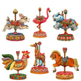 Carousel Decorative Wooden Magnets Set of 6 by G. Debrekht - Christmas Décor - 8090137G-S6