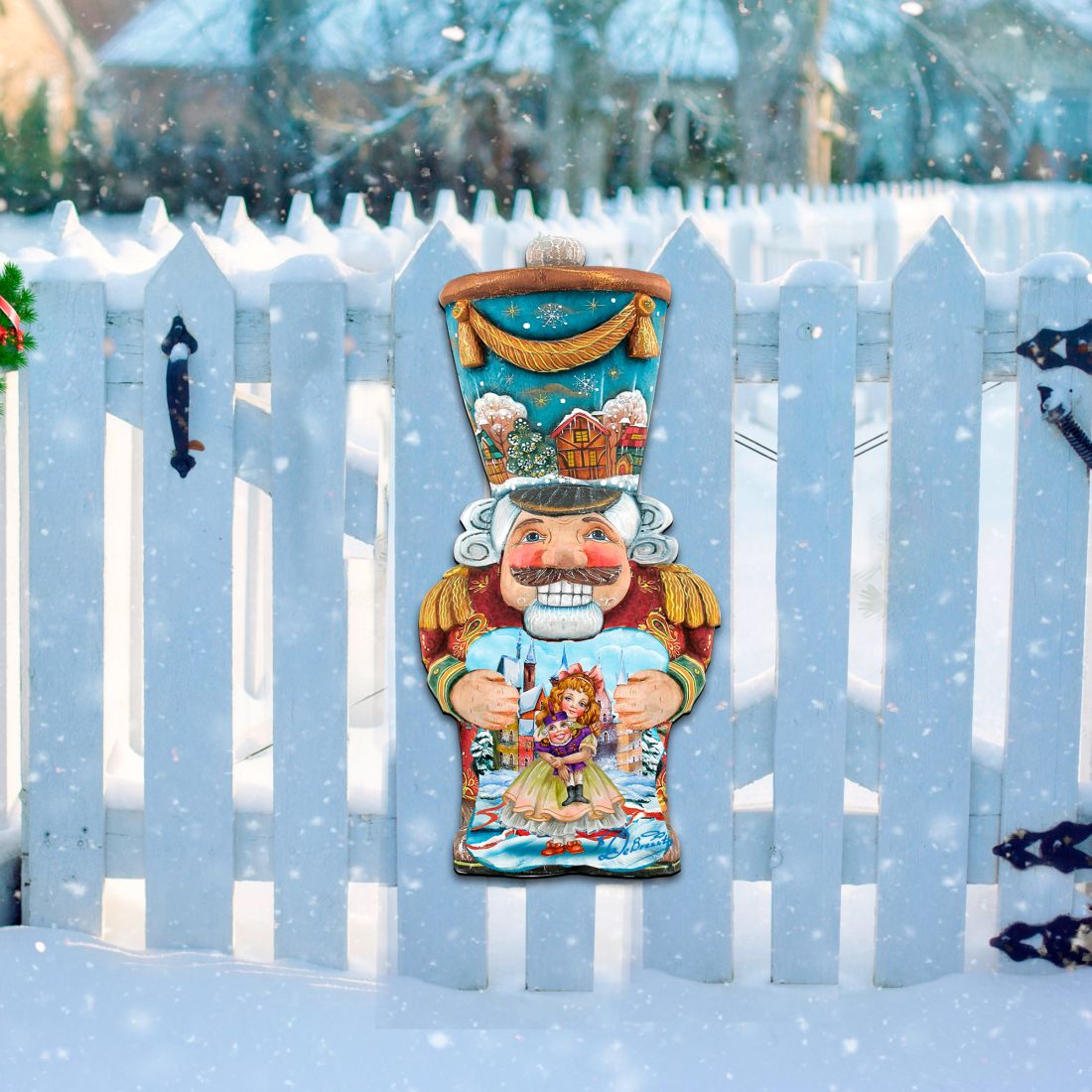 Old World Nutcracker Christmas Door Decor by G. DeBrekht - Christmas Santa Snowman Decor - 8116430H
