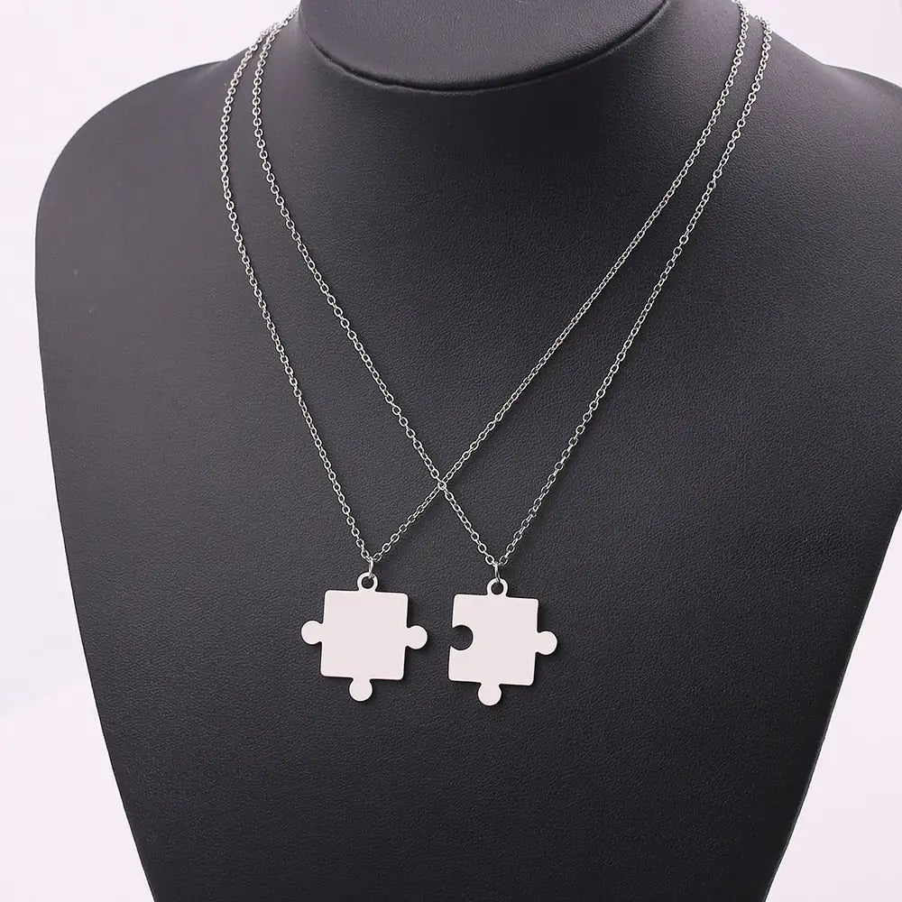 Matching Puzzle Piece Pendant Necklaces - Lootquake