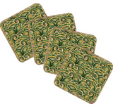 Floral Wooden Cork Coasters Gift Set of 4 by Nature Wonders - Nature Wildlife Decor  - 95021C-S4