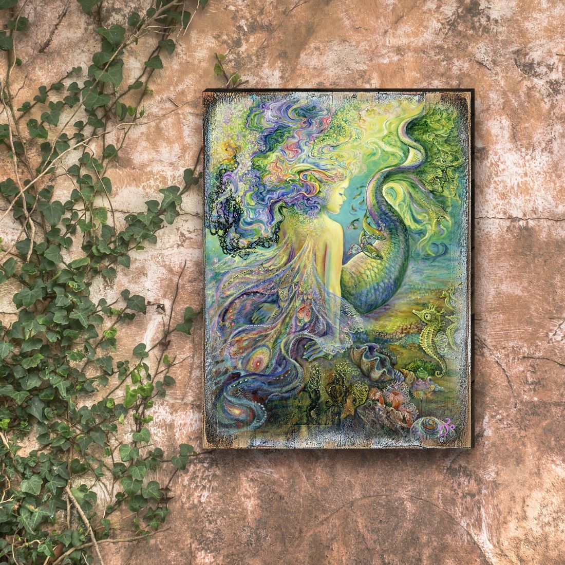 Mer Fairy Fantasy Wooden Wall Art by Josephine Wall - Fantasy Decor - 852149-JW