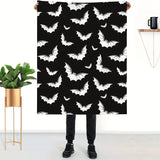 Manta con estampado de murciélago blanco y negro, cálida, acogedora y suave para sofá cama.