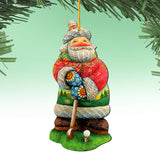 Golfer Santa Christmas Wooden Ornaments by G. DeBrekht - Christmas Santa Snowman Decor - 8157675