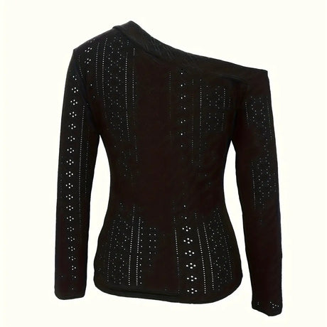 Ladies' Off Shoulder Long Sleeved Fashionable New Style, Versatile Top For Keeping Warm And Showing Off Figure, Long Sleeved T-shirt - Lootquake