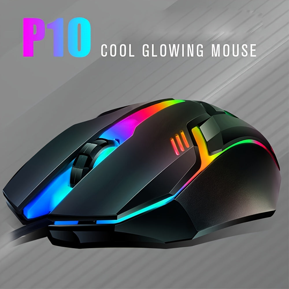 Ratón para juegos con cable de alta precisión de 1200 DPI y retroiluminación LED: ratón óptico USB para PC y portátil, ideal para juegos, Dota 2 y más.