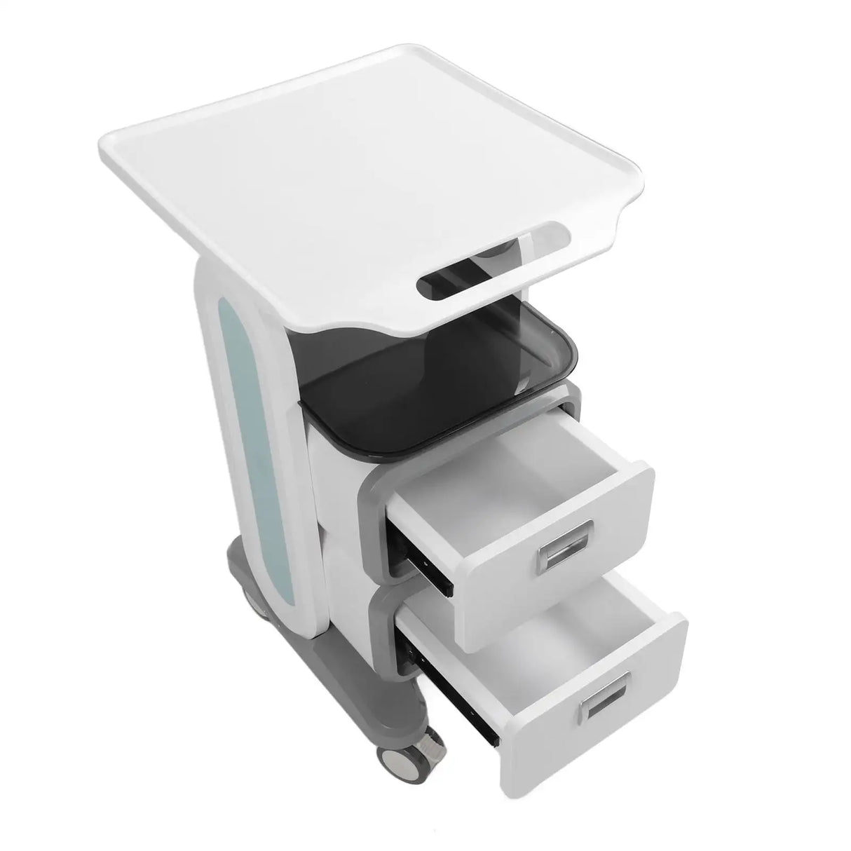 Mobile Medical Trolley Cart Enlarged Tabletop Double Drawer Multifunctional Medical Cart for Beauty Salon Clinic - Lootquake