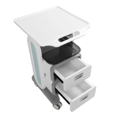Mobile Medical Trolley Cart Enlarged Tabletop Double Drawer Multifunctional Medical Cart for Beauty Salon Clinic - Lootquake