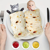 Couverture bébé en flanelle douce 285 g/m², motif tortilla – Le cadeau idéal pour une baby shower ! Cadeau d'Halloween ou de Noël.