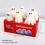 Coffret de 6 bougies parfumées fantômes effrayants pour Halloween, aromathérapie sans fumée avec mèche en coton, paillettes, idéal pour la décoration et les cadeaux de Noël.