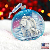 Polar Family Ball Glass Ornament by G. DeBrekht - Wildlife Holiday Decor - 73322