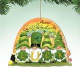 Adornos de madera de gnomos de San Patricio de Susan Winget - Decoración celta - 8471110-SW