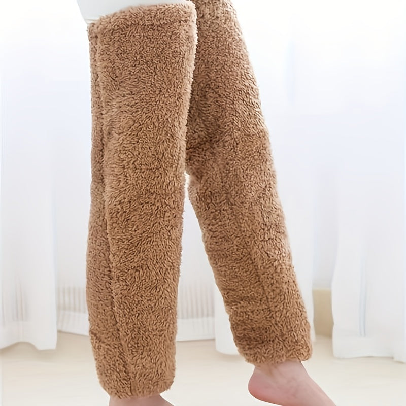 Calcetines afelpados hasta el muslo para parejas: medias de punto cálidas y duraderas por encima de la rodilla, de fácil cuidado.