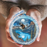 Adorno de cristal de águila en vuelo de G. DeBrekht - Decoración navideña con motivos de vida silvestre - 744-044